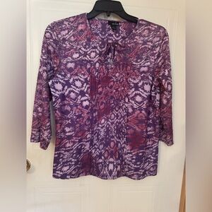 Erika Sz S Purple and Pink Patterned Top VGUC 😊😊